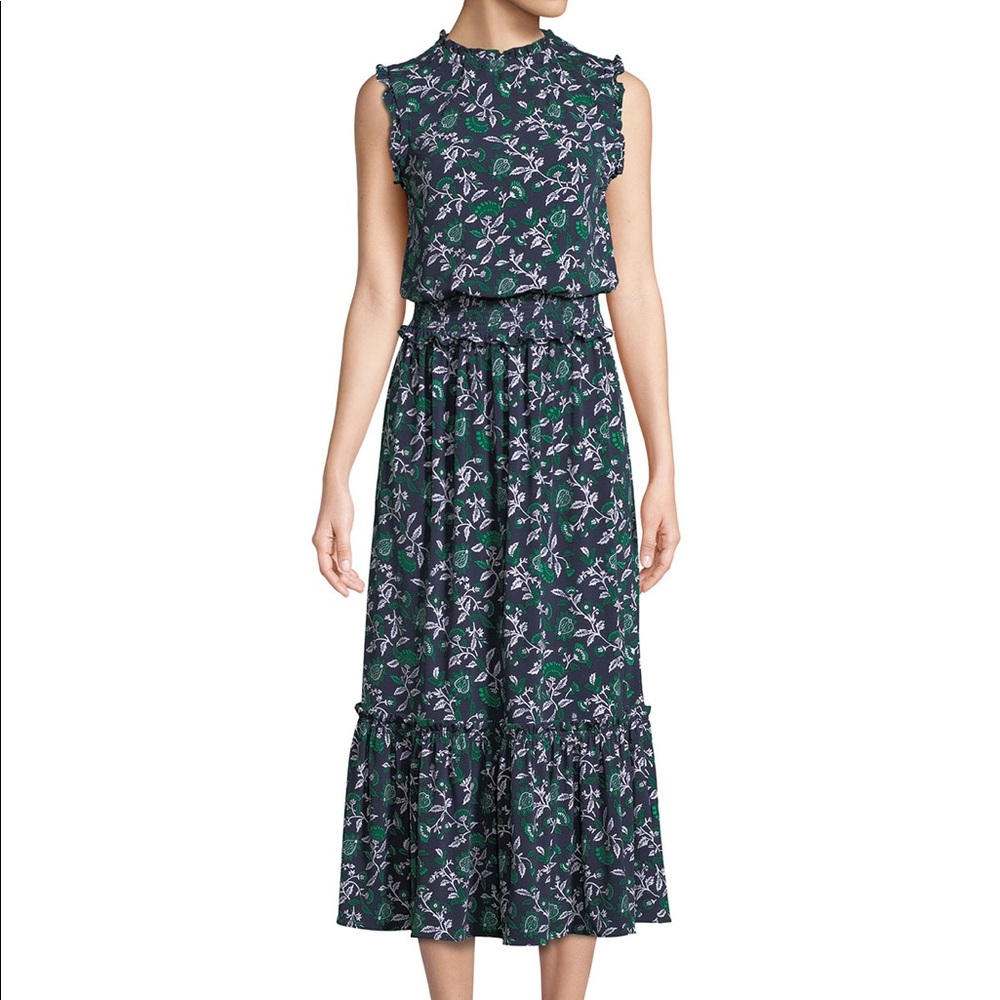 MICHAEL Michael Kors boho smocked waist midi dress